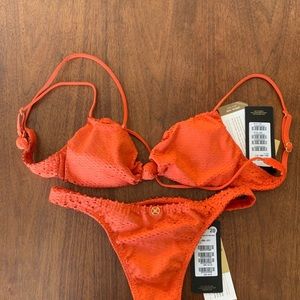 ViX paula hermanny - Scales Erin Knot Top Orange Bikinis Set / Size S
